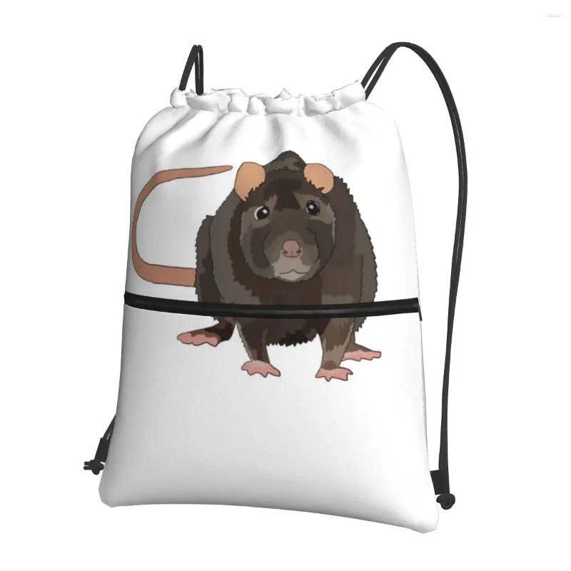 2025 NEW Backpack Rat Pattern Portable Backpac Drawstring Bag Multi-function Bundle Pocket Sundries Bags For Travel Sport Man Woman zhanyishengli