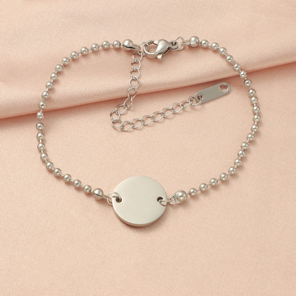10 pieces of 10/15/20/23/25 MM Bohemian mirror polished stainless steel disc bracelets suitable for womens fashionable jewelry accessories 240929