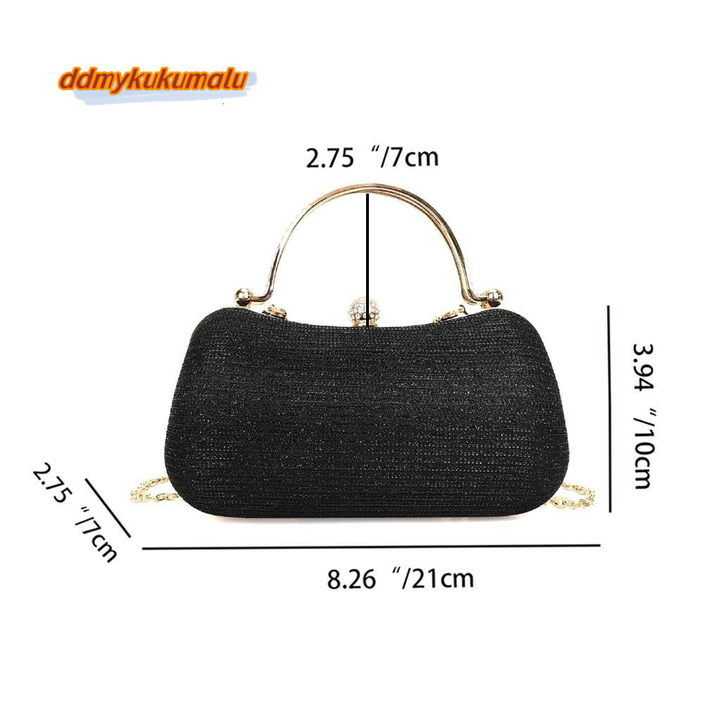 Dinner Evening Fashion Egg Shape Clutch Bag Women Handbags Beaded Rhinestones Chain Purse for Party H6.21#16.5 ddmykukumalu