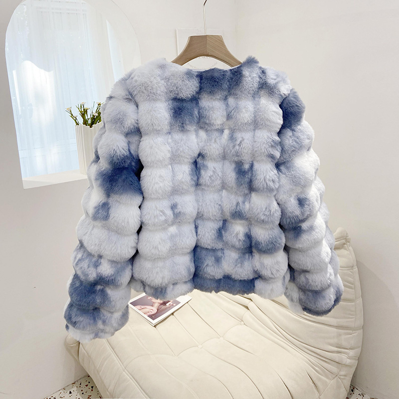 Faux Mink Fur Coat For WomenV Fluffy JacketV O-NeckV Plush Korean Fashion OvercoatsV Winter Womens CoatV 2024V Furry Tops