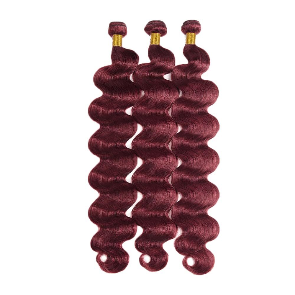 Bury Body Wave Brazilian Red Color Human Bundles #99J Bundle Hair Extensions synthetic hair Remy Weaving