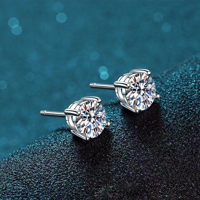 14k gold minimalist jewelry 0.5ct Moissanite dia stud earring for female