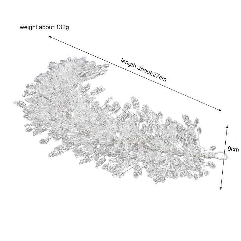 Baroque Handmade Clear Crystal Beads Bridal Hairbands Flower Tiaras Crown Rhinestone Diadem Headpieces Wedding Hair AccessoriesX241007