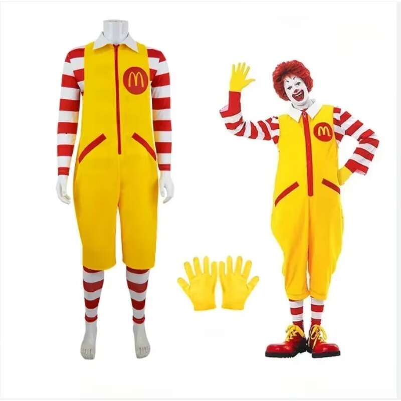 2024 Halloween Costume Masquerade Stage Performance Cosplay Costumenew Ronald Mcdonald Cos Clothing Classic Clown Characterr