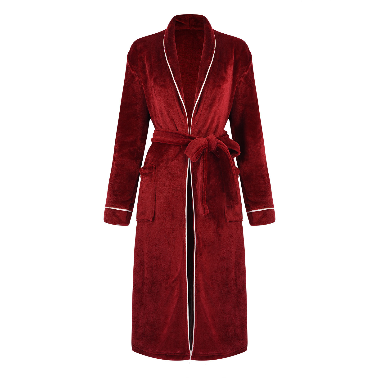 Designer's New Flannel Nightgown Women In Winter, Thickened And Elongated Coral Fleece Bathrobe For Men, Couple's Sleepwear