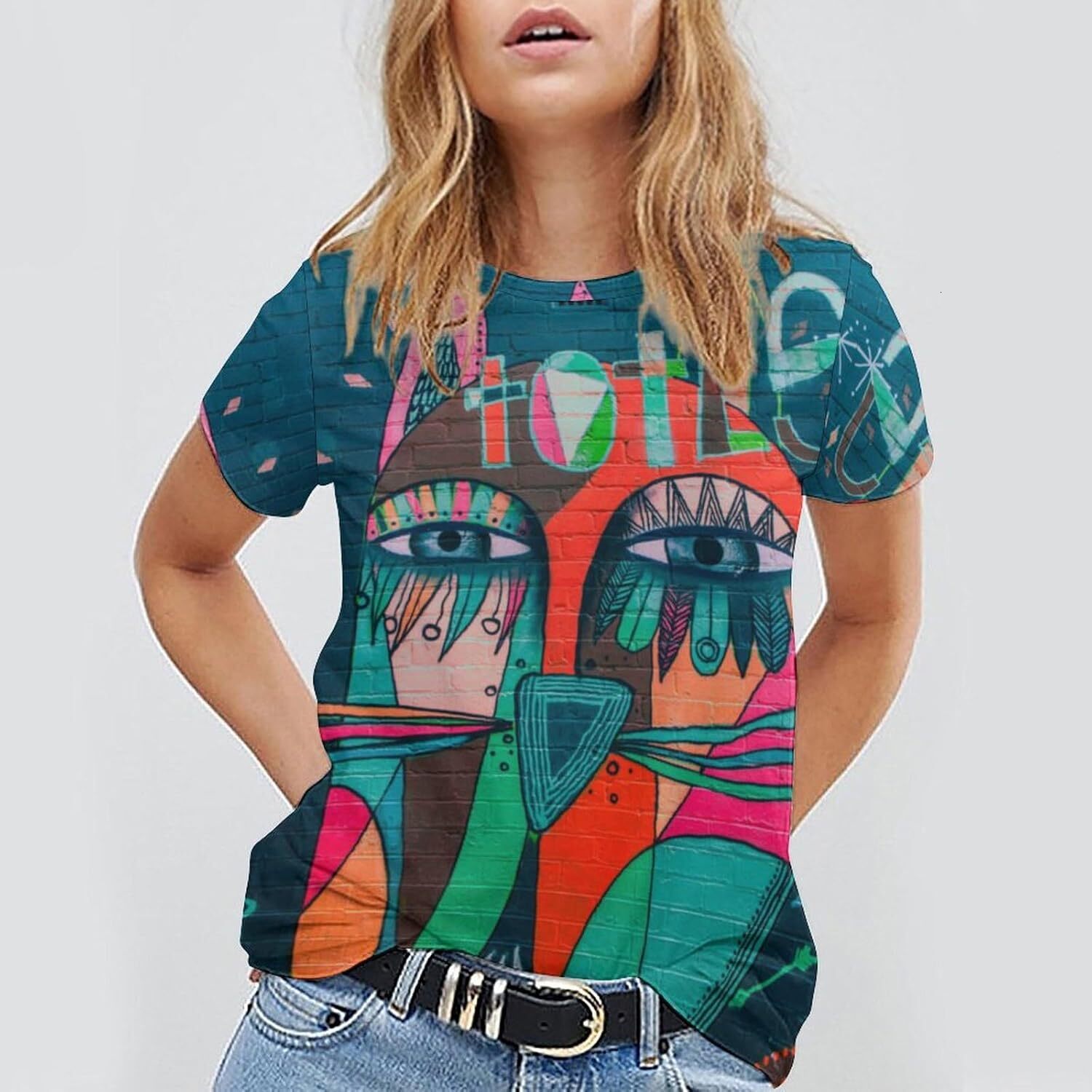 Mens T shirt Mens Street Graffiti T Shirts 3D Print Casual Short Sleeve Novelty Tops graphic tee Casual tops summer clothes Short sleeve cool