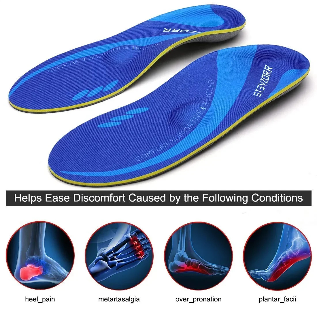 Arch Metatarsal Support Insole Plantar Fasciitis Ortic InsertFlat Feet Orthopedic Insoles Athletic Sneaker Heel Cushion Sole 240929
