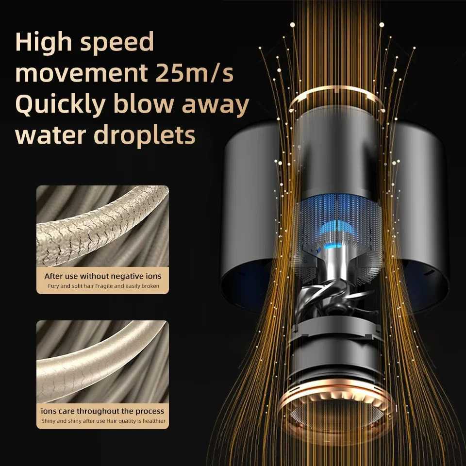 Professional Hair Dryer Hot Cold Wind Air Brush Hairdryer Negative Lonic Blow Dryer Strong PowerDryer Salon Tool 2400W 3th GearXJ241021