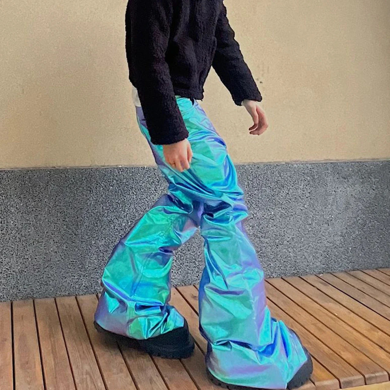 NIGO mens and womens seasonal fashion street laser drag pants make vintage trend pants Ngvp #nigo7683 240924