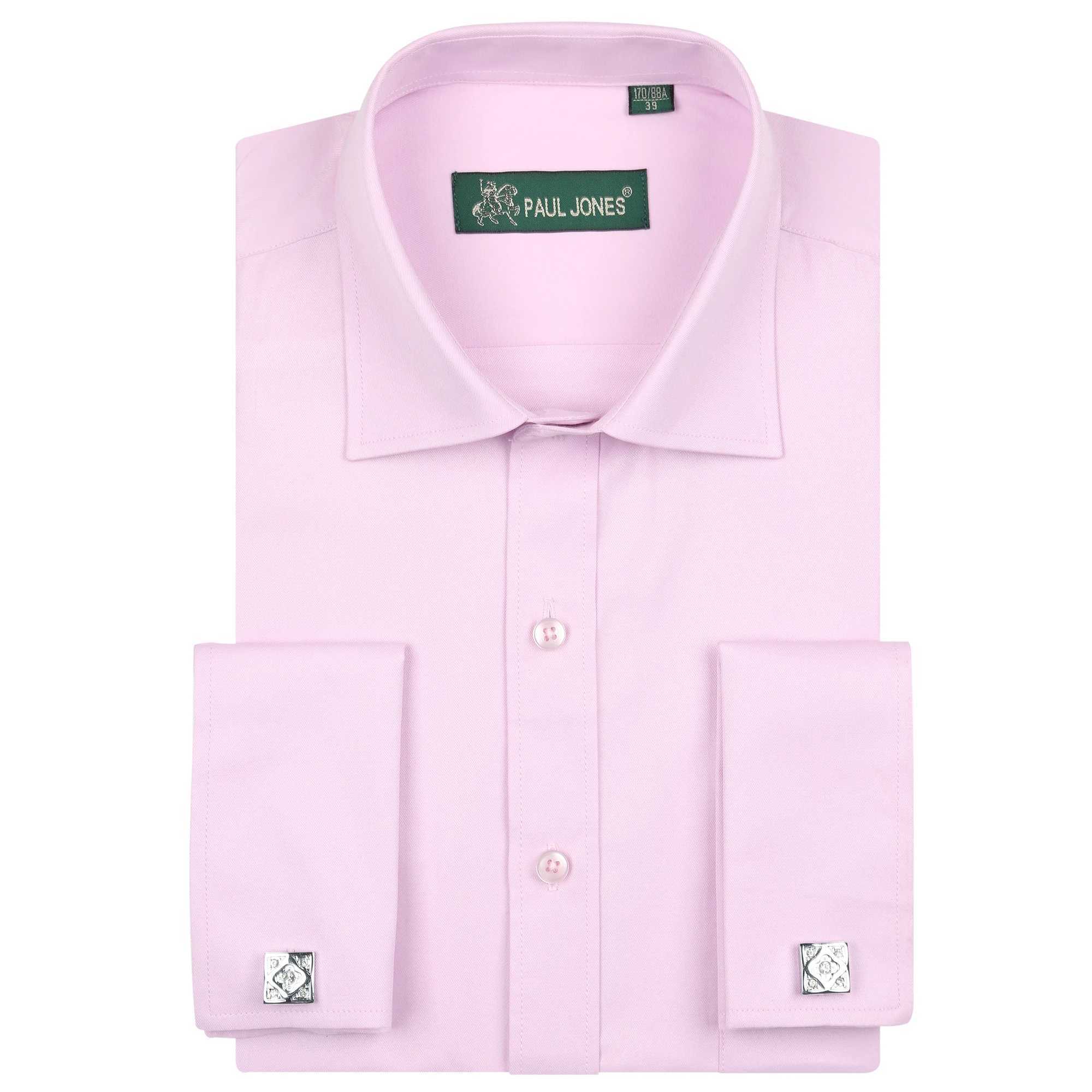 Mens French dress shirt mens tailcoat shirt high-quality brand mens clothing wedding dress solid color X2410071