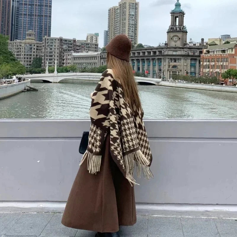 Fashion n classic scarf womens cashmere plain shawl womens soft casual raincoat 241007