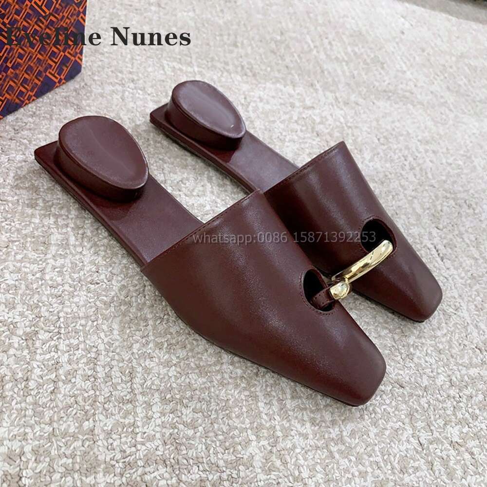 Black Metal ring Slide Sandals | Stylish Open Toe Mule Slippers 2024 dh911125171