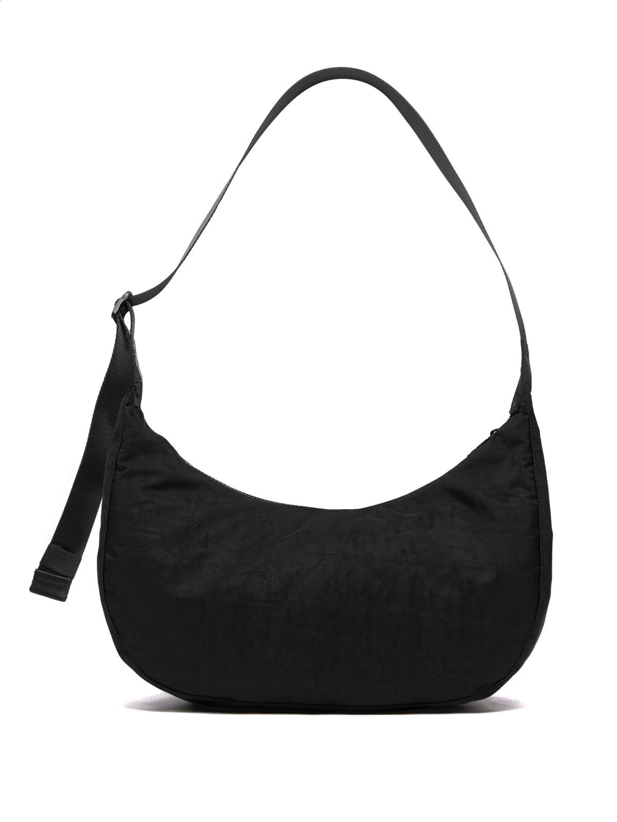 Large Nylon Crescent Crossbody Bag for Women | Casual Solid Color Everyday Shoulder Handbag dh911125171