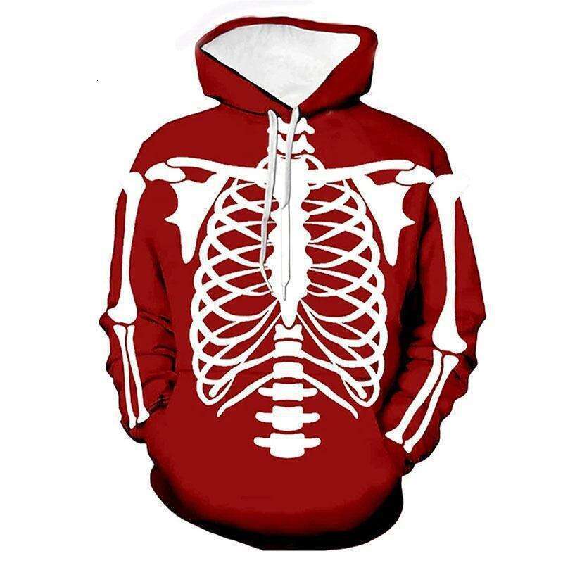 shanshi men hoodies designers New 2024 Halloween Skeleton 3D Digital Printed Hoodie Coat Cosplay Anime