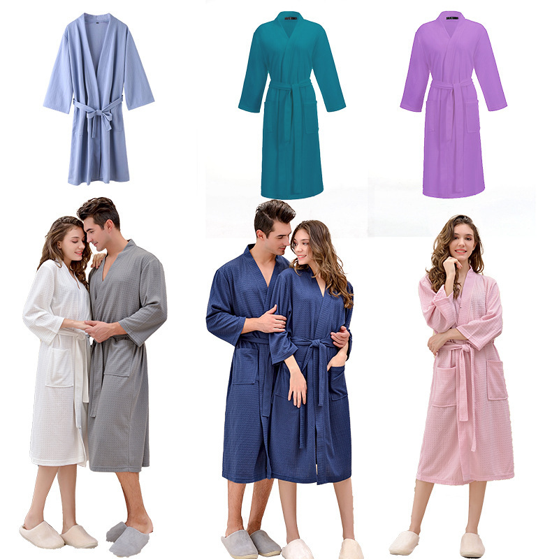 Designer Waffle Saunas, Women's Thin Sleepwear, Long Couple's Home Wear, Hotel Bathrobes, Men's