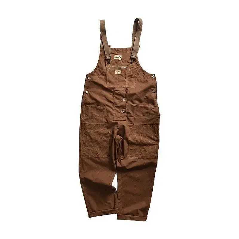 Japanese Style Loose Fit Jumpsuit Cargo Pants Bell Bottoms Dad Pants Ins Popular Same Style Tank For Men Women LX241007