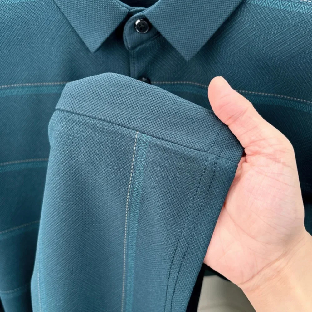 2024 Mens Polo Casual Tee Long Sleeve Sweatershirt Man Clothes Pullover Tops Lapel Shirts Clothing 240930