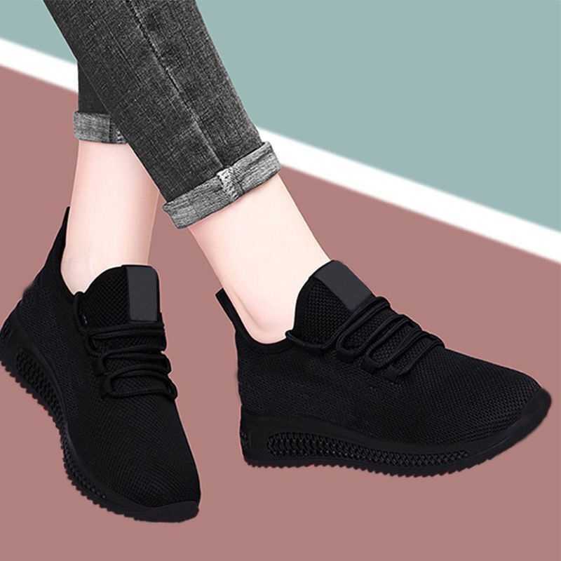 Sports shoes for women casual and fashionable thick soled soft sports shoes 2024 spring/summer round shoelaces for increased breathability and comfort