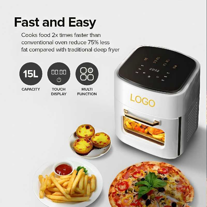 Air Fryers110V Visual Air Fryer Home Intelligent Air Fryer 15L Large Capacity Electric Oven Fryer And Chips Machine Y241007