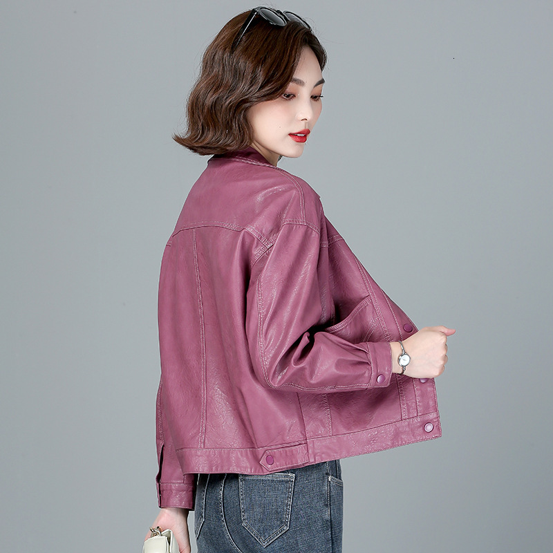 2023 Spring Genuine Leather Women Real Sheepskin Aviator Lapel Womens Bomber Jacket Female New Outerwear Coats