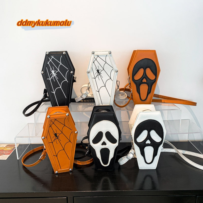 New Halloween Dark Style Personalized Ghost Coffin Gothic Skull Crossbody Women's Bag #20 ddmykukumalu
