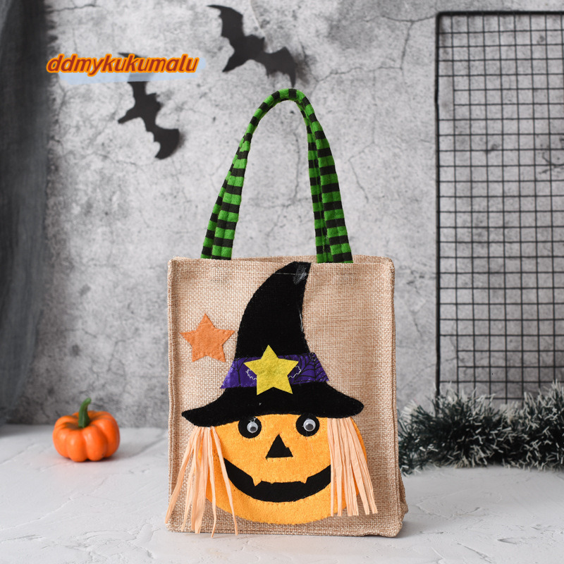 New Halloween Non woven Handbag Candy Ghost Festival Pumpkin Jewelry Prop Gift Bag #5 ddmykukumalu