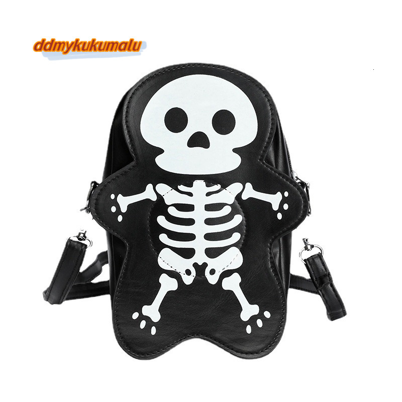 2024 summer women's niche trend, funny little cute ghost skeleton crossbody shoulder bag, Halloween #14 ddmykukumalu