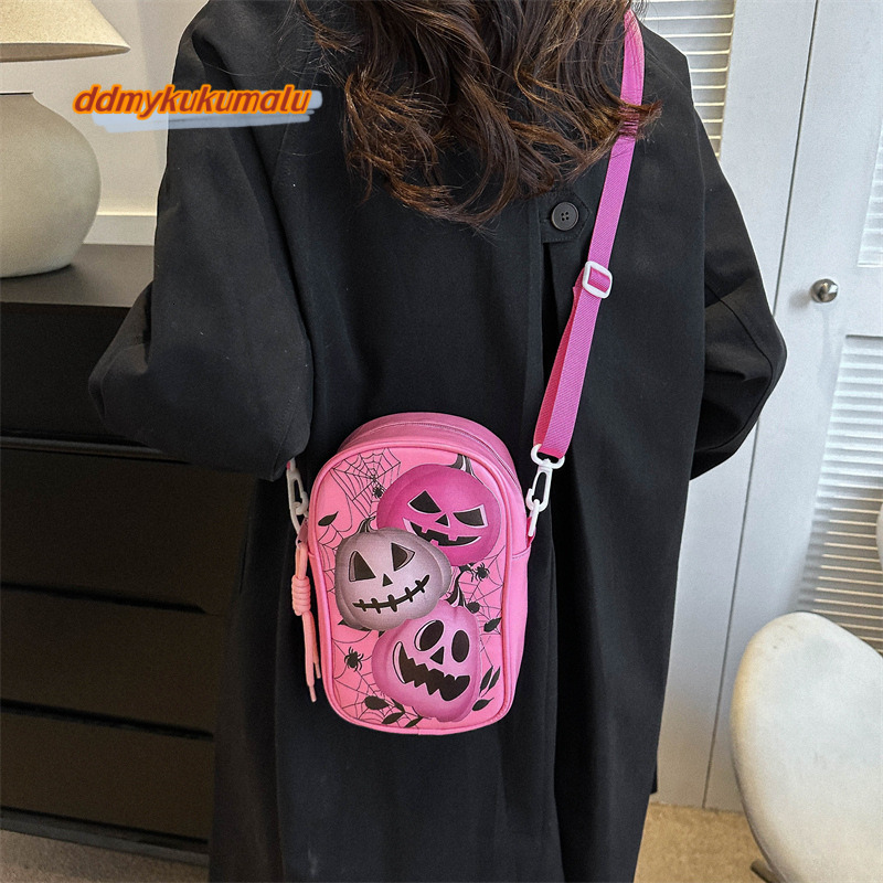 Spoof Halloween dark mobile phone women's mini shoulder bag, cartoon pattern graffiti, crossbody small bag #14 ddmykukumalu
