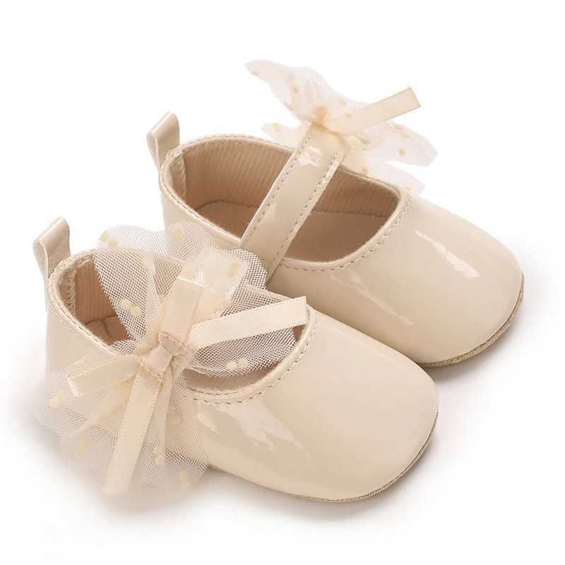 0-18M Lace Bow Mary Jane Spring Baby Shoes PU Soft Sole Non-Slip Newborn Girl Shoes First Walkers Princess Bowknot Baby Prewalke X250129