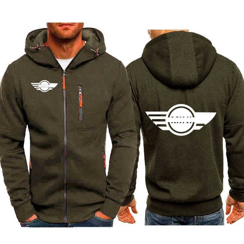 2024 Mini Retro Trio Cooper Mini Mens Hoodie Coat Zipper Car Brand Hoodie Mens Coat F1 Hoodie Sportswear CL241007