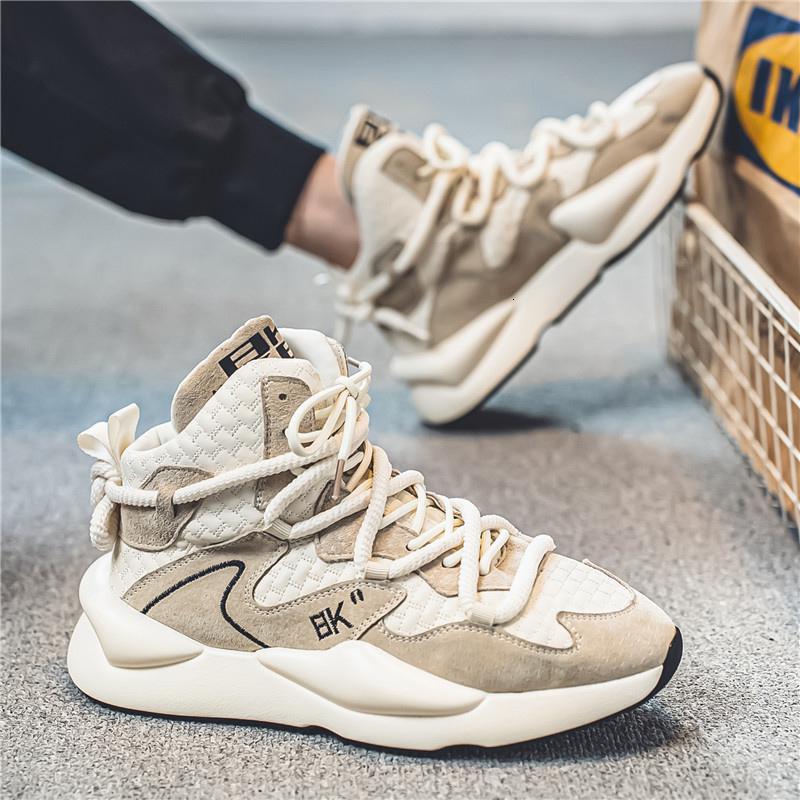 Designer Shoestrendy Brand Men's Four Season Leather High Top Fashion Show Shoes, Youth Korean Version Casual Zhongbang Shoes