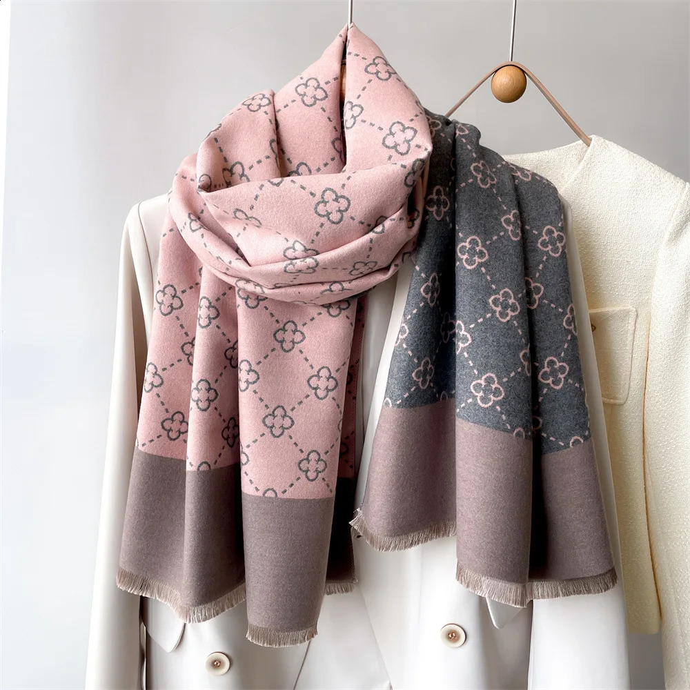 Winter Womens Scarf Double sided Cashmere Texture Scarf Warm Scarf Shawl Edition 241007