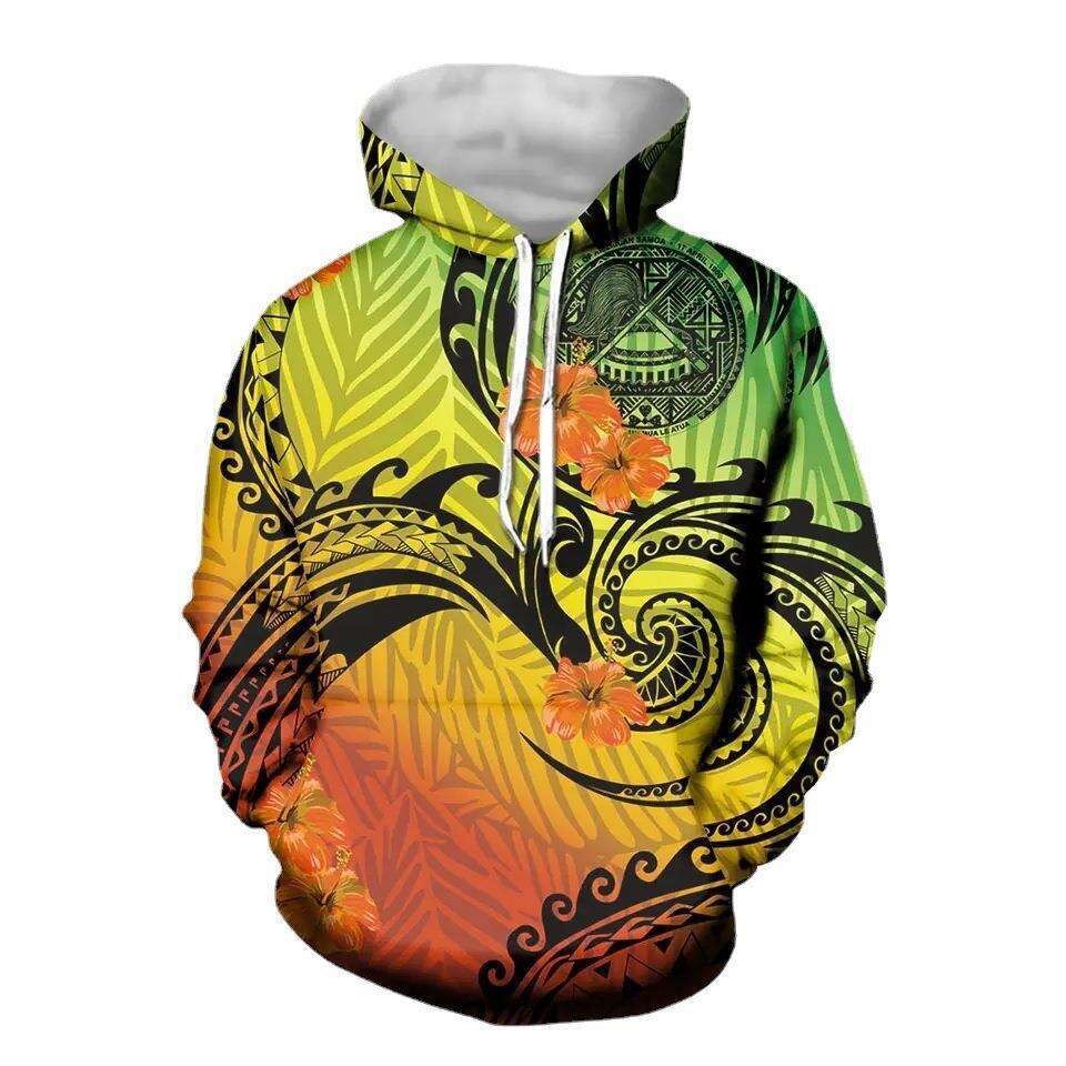 shanshi men hoodies designers 2024 color street 3D printed fashionable men's hoodie with hat outside