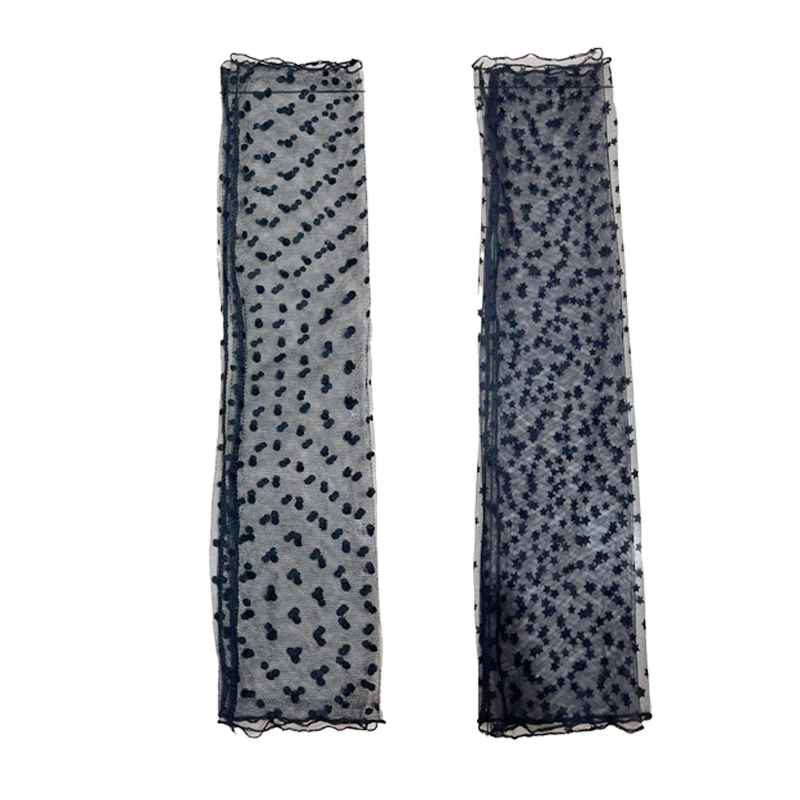 Summer Outdoor Ice Sleeve Thin Mesh Sleeve Foot Cover Half Finger Lace Arm Sleeve Gold and Silver Silk Sunscreen Sleeves