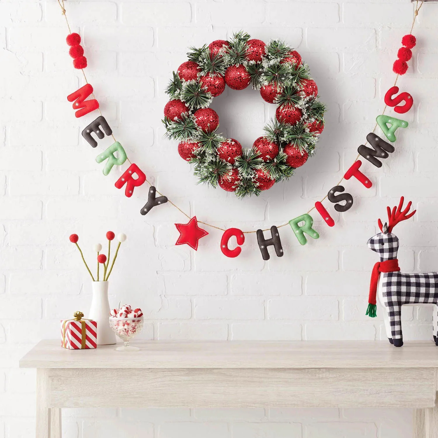 32cm Christmas Ball Decor Pine Garlands Vintage Vine Wreath For Doors Year Decorations Wreaths 240930