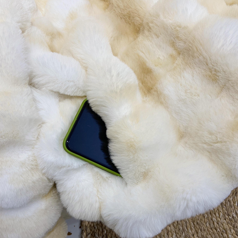Faux Mink Fur Coat For WomenV Fluffy JacketV O-NeckV Plush Korean Fashion OvercoatsV Winter Womens CoatV 2024V Furry Tops