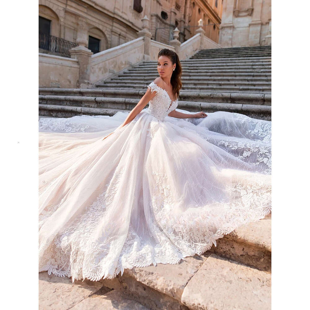 Off Elegant The Shoulder A E Wedding Dresses Sweetheart Lace Applique Beaded Sleeveless Bridal Gowns Vestido De Novia pplique