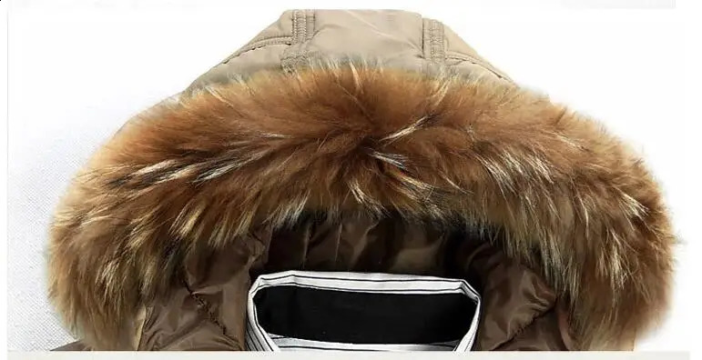 mens hooded fur collar winter jacket casual duck down jacket high-quality mens windproof waterproof warm jacket size 3X 240930