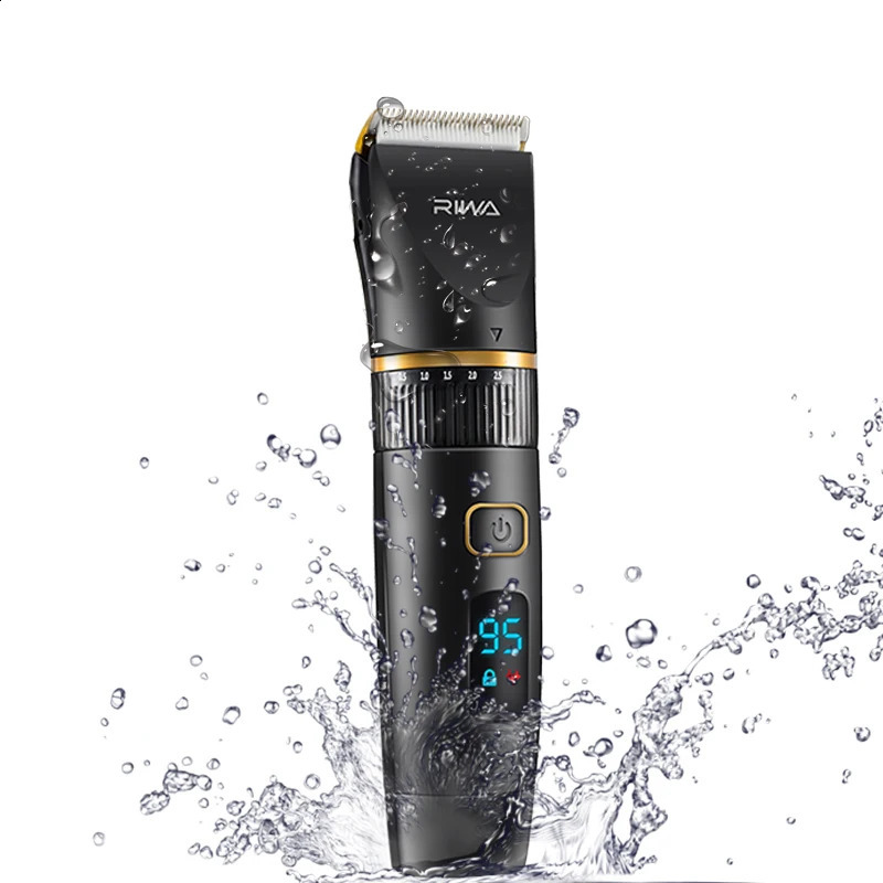 RIWA Hair Clipper Professional Trimmer LCD Display Fast Charge Men Hair Cutting Machine Washable Barber Clipper For Haircut 6501 240925