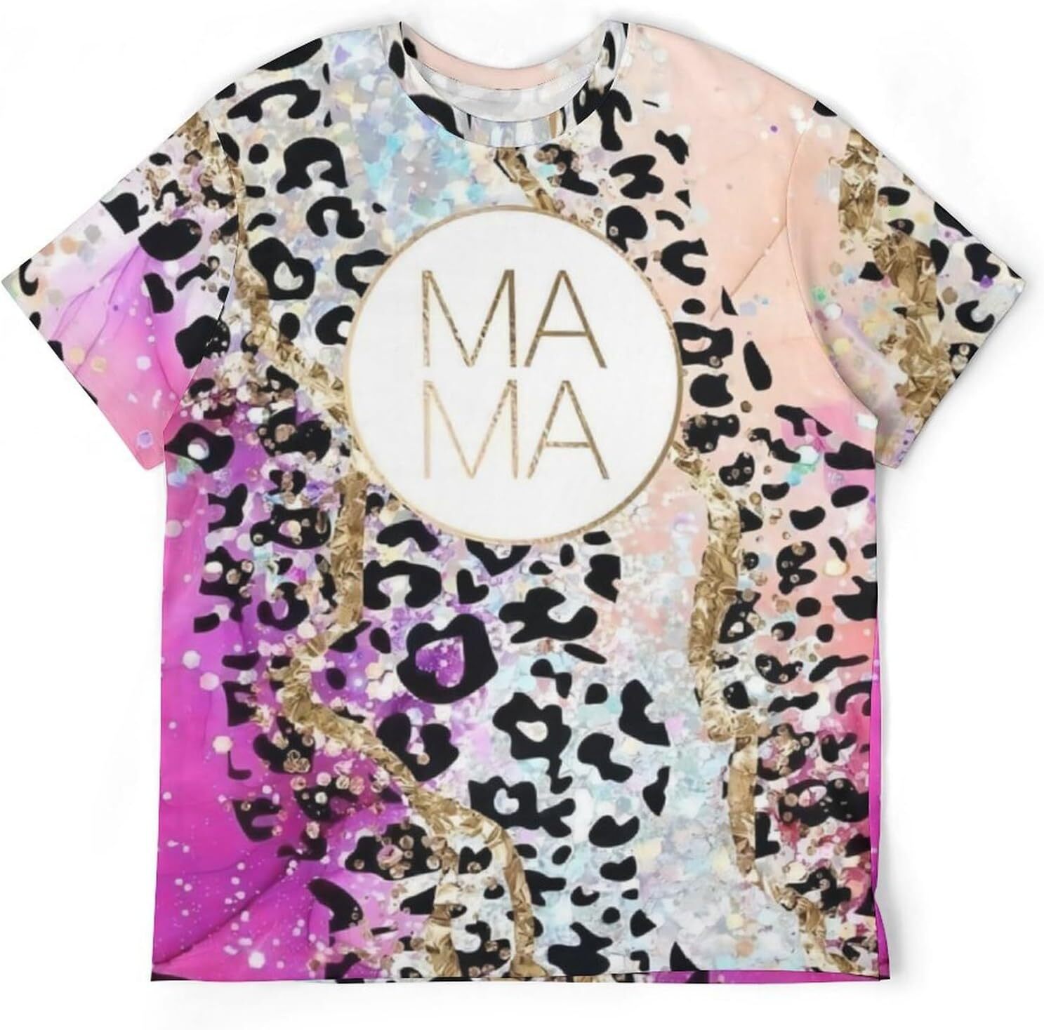 Mens T shirt Women's Novelty Leopard Print Mothers Day Mom Mama T Shirt Top Tee - Best Gift for Her graphic tee Casual tops summer clothes cool