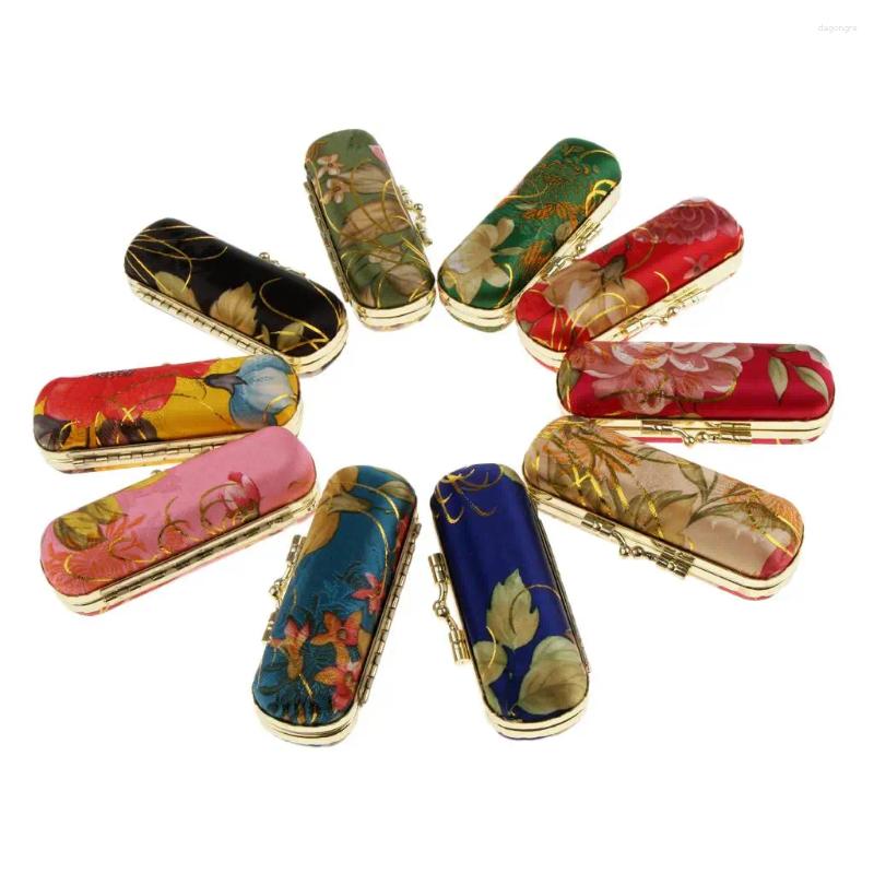 3 Cosmetic Bags 2x Handmade Lipstick Case Storage Box Holder & Mirror Random 4