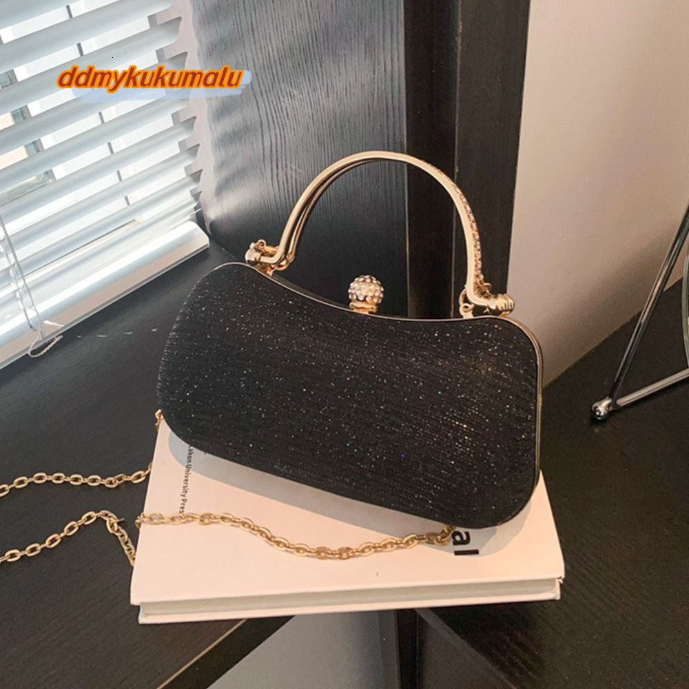 Dinner Evening Fashion Egg Shape Clutch Bag Women Handbags Beaded Rhinestones Chain Purse for Party H6.21#16.5 ddmykukumalu