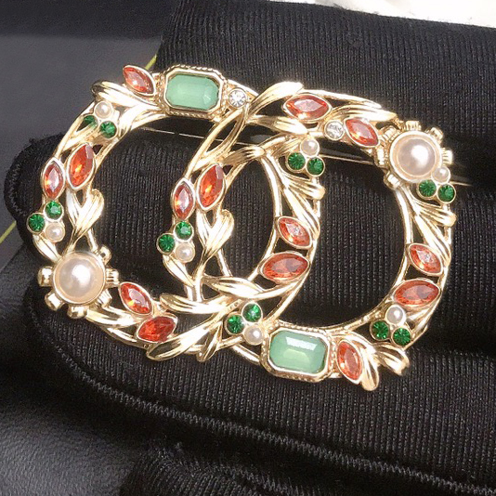 Brooches Pins Womens Brooch Gold Plated Sier Designer Letter Inlay Crystal Pearl Jewelry Charm Pin Classics Marry Wedding Gifts
