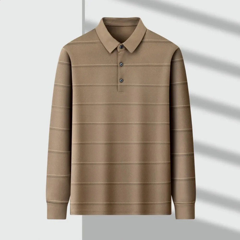 2024 Mens Polo Casual Tee Long Sleeve Sweatershirt Man Clothes Pullover Tops Lapel Shirts Clothing 240930