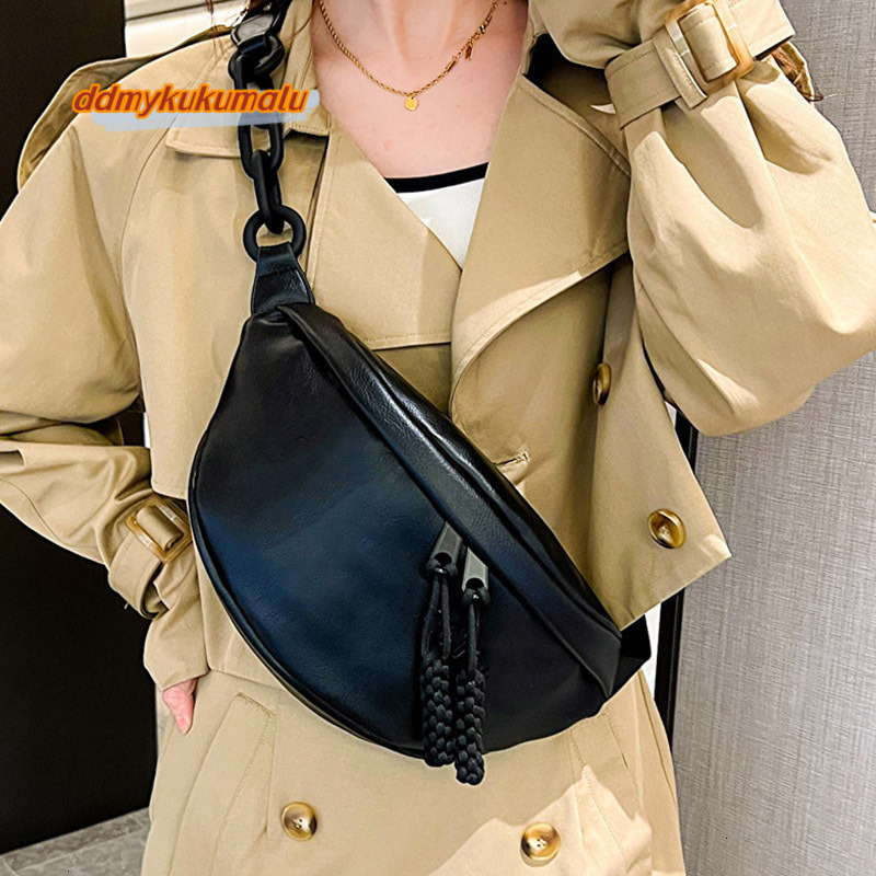 Fashion Brand Woman 2023 Winter New Waist Quality Leather Female Shoulder Bag Designer Crossbody Chest Pack H6.26#30 ddmykukumalu