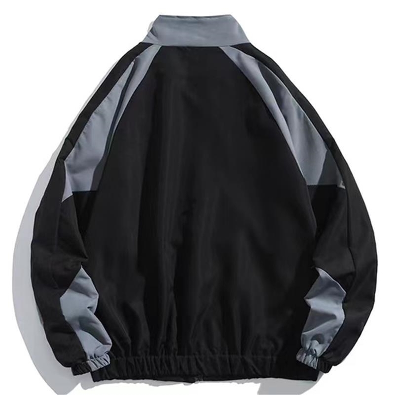 Reflective Striped Jacket Men Hip Hop Streetwear Coat Zipper Up Jacket Windbreaker Harajuku Thin Coats Sports Black Blue 241007