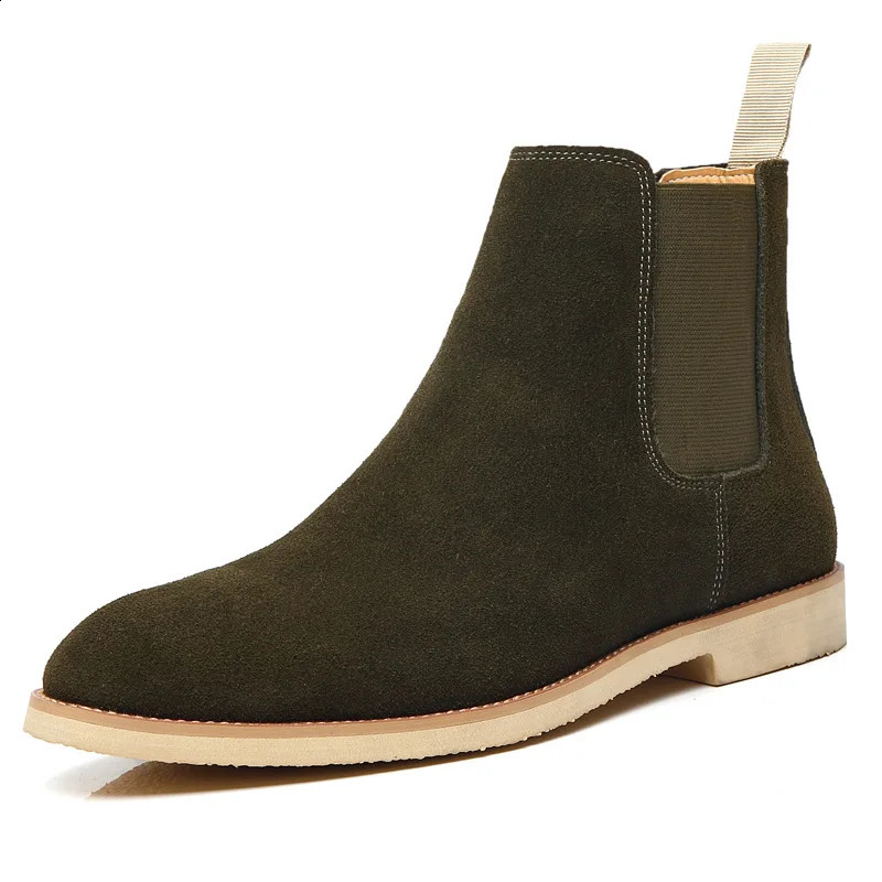Mens Classic Retro Chelsea Boots Cow Suede PU leather Men British Style Short Ankle Boot Mens Casual Shoes Zapatillas Male 260626 - view 7