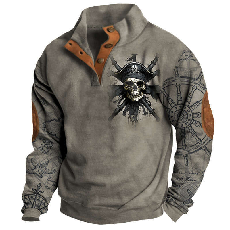 shanshi men hoodies designers Men hoodie shirt 3D digital printing series Henry collar long sleeved men's hoodies