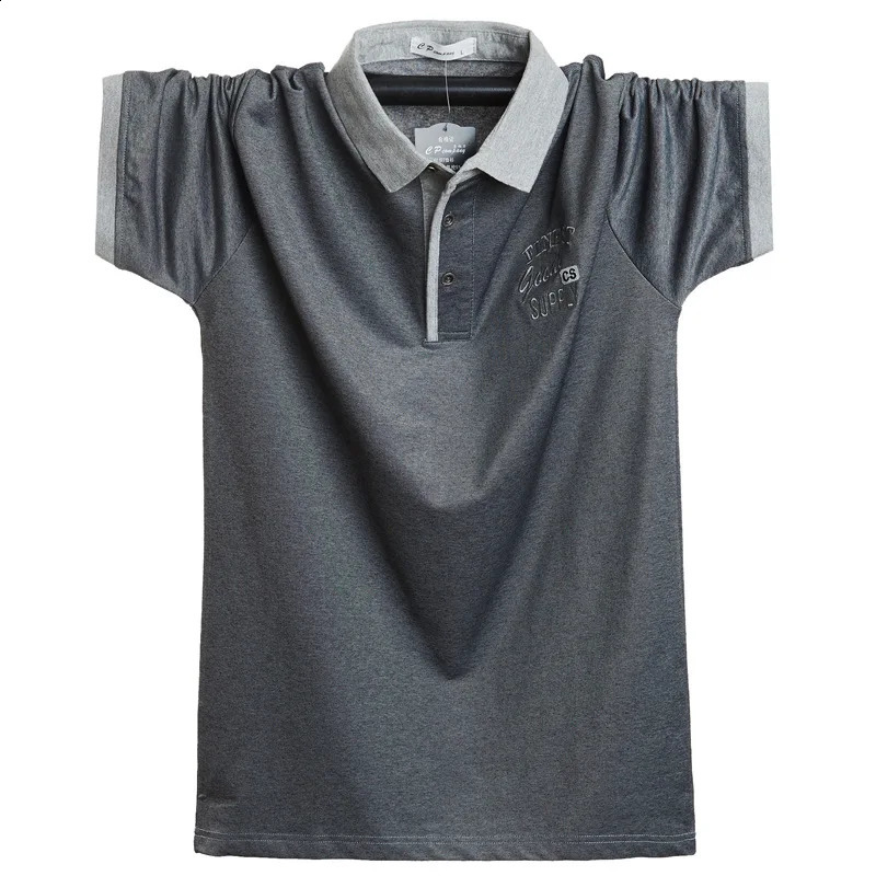 Mens short sleeved polo shirt ultrathin suitable for Camiza casual cotton summer mens 5XL Plus size business work top 241007