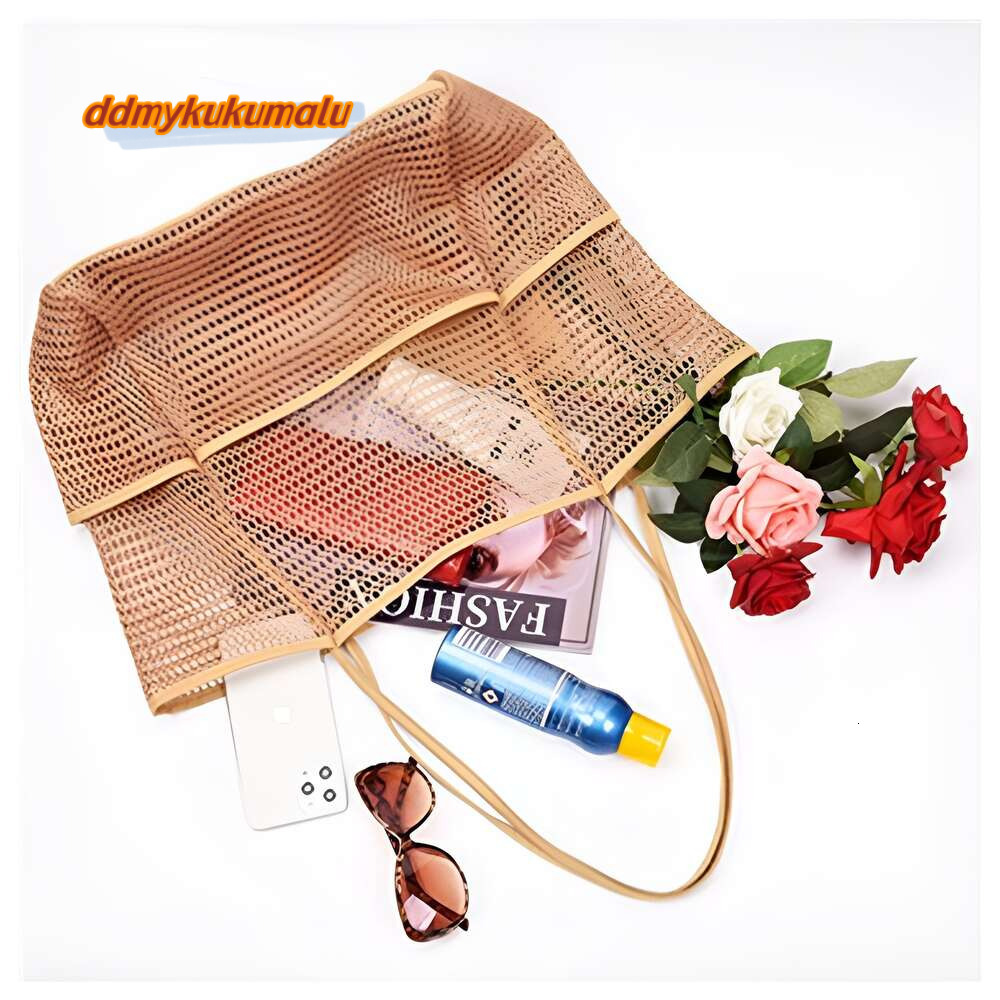 New Women Swimming Beach Mesh Ladies Shoulder Large-capacity Travel Portable Storage Bag Stylish Multifunction Handbag H6.27#19 ddmykukumalu ddmykukum